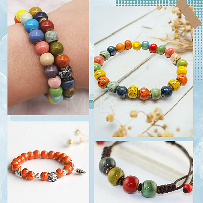 180Pcs 6 Colors Handmade Porcelain Beads PORC-SC0001-21A-1