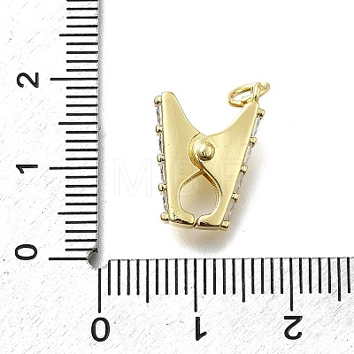 Brass Micro Pave Cubic Zirconia Pendants KK-K400-35G-01-1