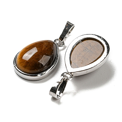 Natural Tiger Eye Pendants G-I358-B24-1