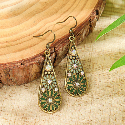 Bohemian Alloy Enamel Dangle Earrings FS-WG2DAA9-10-1