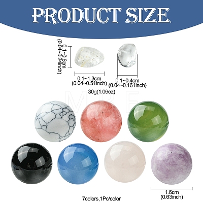 Natural & Synthetic Gemstone Healing Round Ornaments AJEW-FS0001-13A-1