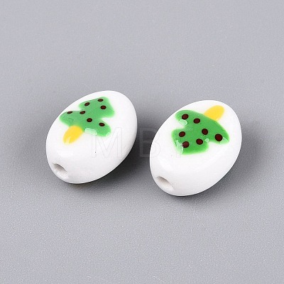 Christmas Handmade Porcelain Ceramic Beads PORC-Q005-07A-1