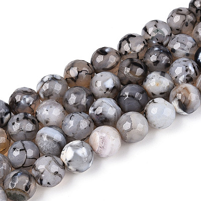 Dyed & Heated Natural Fire Crackle Agate Beads Strands G-N359-01B-04-1