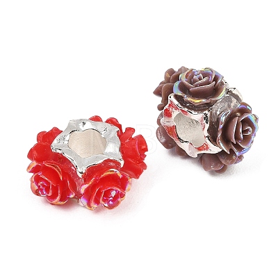Opaque Resin European Beads RESI-F075-01-1