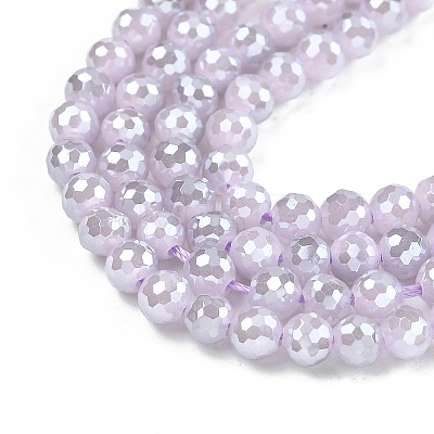 Electroplate Glass Beads Strands EGLA-B013-01A-PL01-1