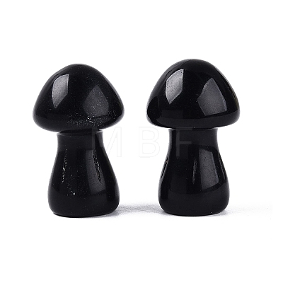 Natural Obsidian Mushroom Display Decorations G-Q602-03A-1