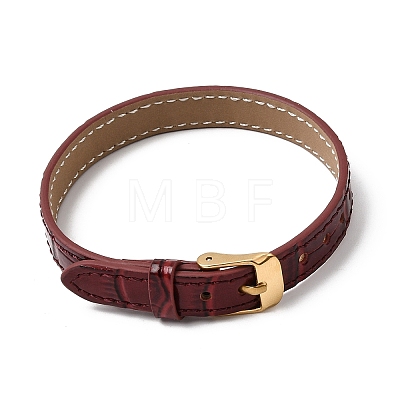 Imitation Leather String Bracelets with Stainless Steel Buckles AJEW-Z053-01G-1