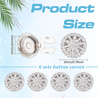 6Pcs Zinc Alloy Cufflinks BUTT-ME0001-36C-1