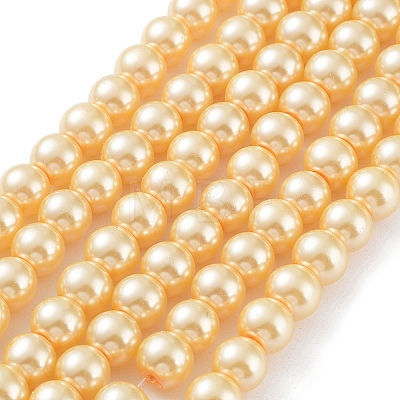 Baking Painted Pearlized Glass Pearl Round Bead Strands X-HY-Q330-8mm-61-1