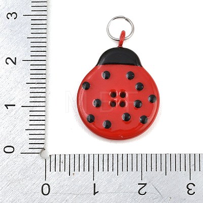 Button Stainless Steel Enamel Pendants SA-CBAE390-02-1