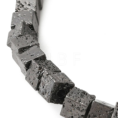 Electroplated Natural Lava Rock Beads Strands G-L606-E02-01E-1