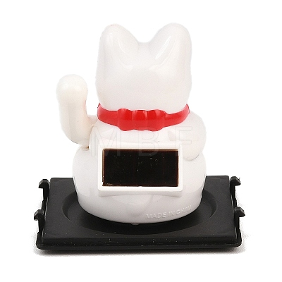 ABS Plastic Solar Powered Maneki-neko Figurines DJEW-B017-01B-01-1