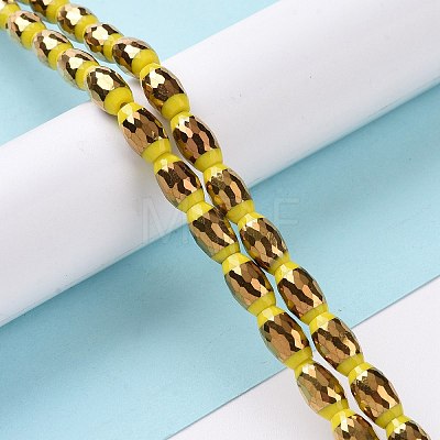 Electroplated Glass Beads Strands GLAA-P003-D01-1