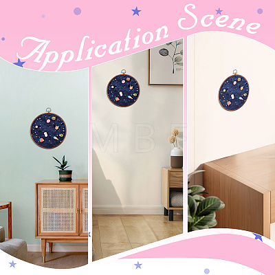 Flat Round Polyester & Acrylic Wall Mounted Brooch Organizer Display Boards AJEW-WH20006-30B-1