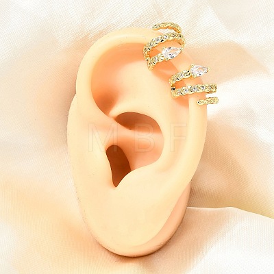 Brass Micro Pave Cubic Zirconia Cuff Earrings for Women CU-CBAE7DF-15G-1