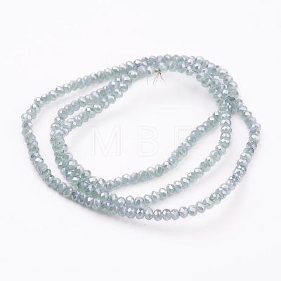 Electroplate Imitation Jade Glass Beads Strands EGLA-J025-F08-1