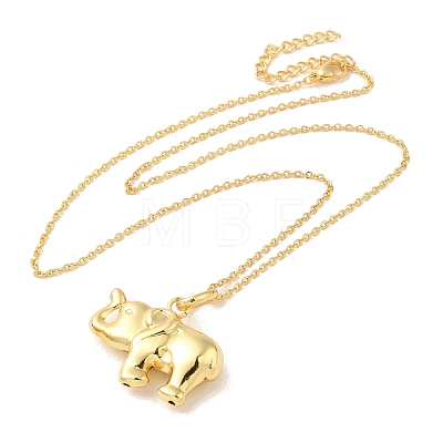 Elephant Pendant Necklaces NJEW-G082-01D-G-1