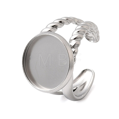 304 Stainless Steel Cuff Ring Components STAS-P454-01D-P-1