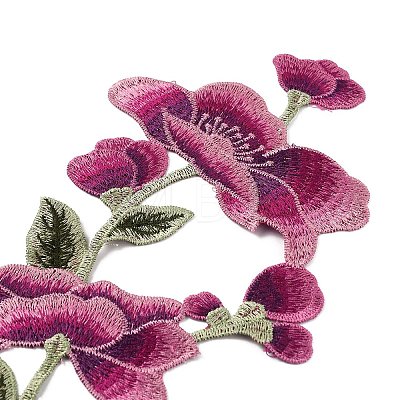 Plum Blosssom Pattern Polyester Computerized Embroidery Cloth Sew on Appliques PATC-WH0001-96C-1