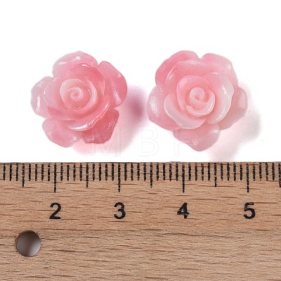 Synthetic Coral 3D Flower Rose Beads CORA-A005-14mm-25-1