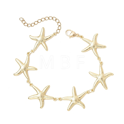 304 Stainless Steel Starfish Link Bracelets BJEW-JB13339-1