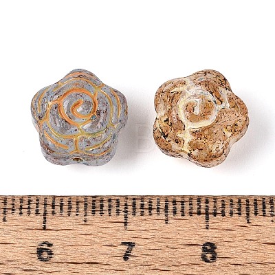 Picasso Baking Paint and Golden Metal Enlaced Glass Beads DGLA-T004-47M-1