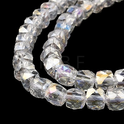 Electroplate Transparent Glass Beads Strands GLAA-C029-03B-1