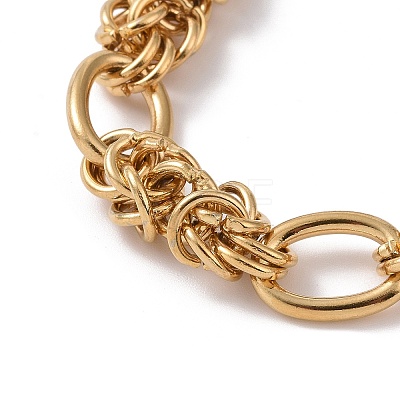 201 Stainless Steel Rings Knot Link Chain Bracelets for Men BJEW-R313-04G-1
