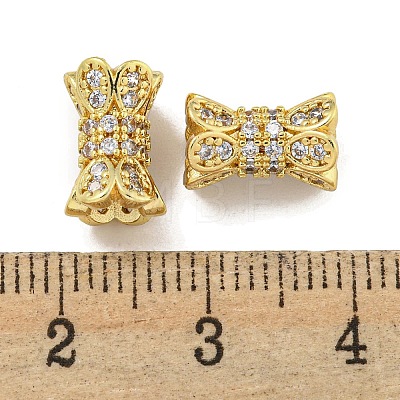 Rack Plating Brass Micro Pave Clear Cubic Zirconia Beads KK-L215-310A-G01-1