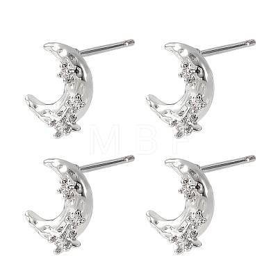 SHEGRACE Brass Micro Pave Cubic Zirconia Stud Earrings XGRQ4N777-703P-1