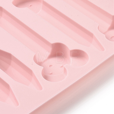 DIY Rabbit Head & Tipped Crayon Food Grade Silicone Molds DIY-B057-03-1