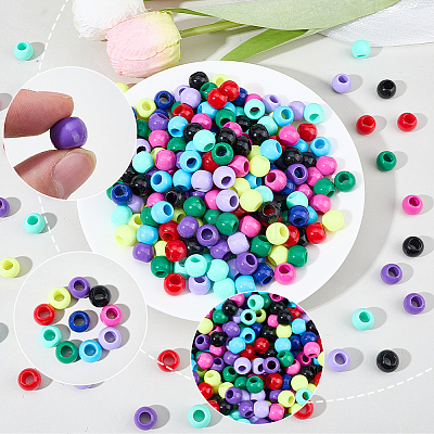 300Pcs 10 Colors Opaque Acrylic Beads SACR-SP0001-53A-1