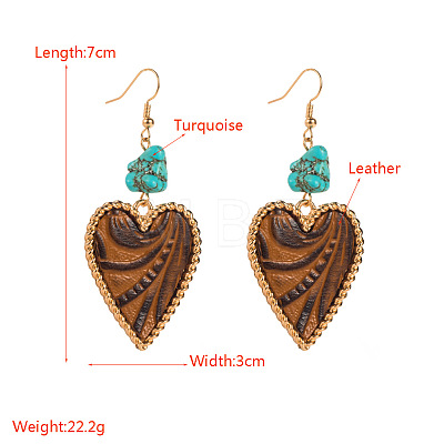 Alloy & Synthetic Turquoise Dangle Earrings WGDD144-03-1