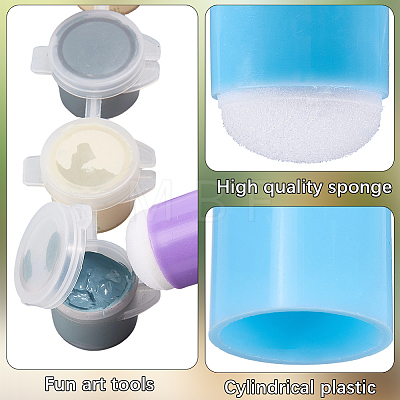 60Pcs 6 Colors Plastic Finger Sponge Daubers for Painting AJEW-CP0011-11-1