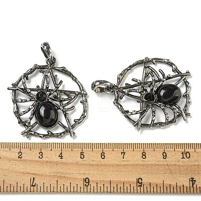 Natural Obsidian Pendants G-P547-05AS-11-1