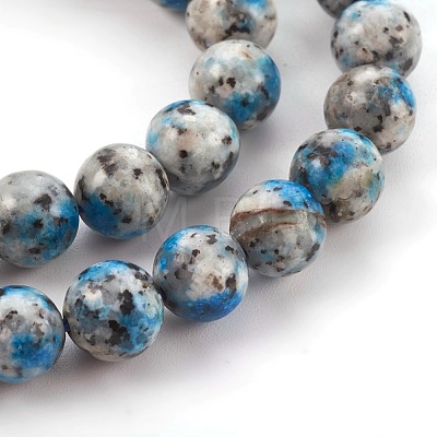 Natural K2 Stone/Raindrop Azurite Beads Strands X-G-F587-04-6mm-1