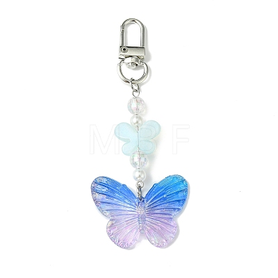 Acrylic Butterfly Pendant Decorations HJEW-JM01569-1