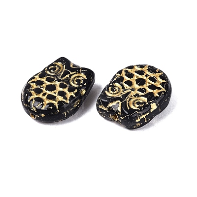 Owl Glass Beads GLAA-T025-65M-04-1