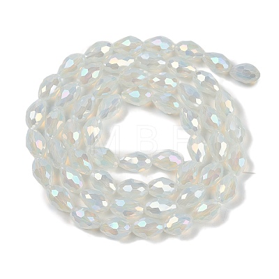 Opaque Solid Color Electroplate Glass Beads Strands EGLA-N013-J4mm-B02-1