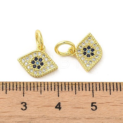 Real 18K Gold Plated Brass Micro Pave Cubic Zirconia Pendants KK-L209-039G-08-1