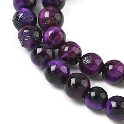 Grade AB Natural Tiger Eye Beads Strands X-G-F591-18-6mm-1