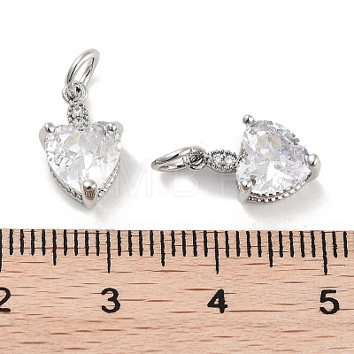 Brass Micro Pave Cubic Zirconia Charms KK-C051-05P-03-1