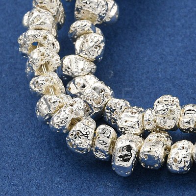 Electroplated Natural Lava Rock Beads Strands G-I360-U02-04-1