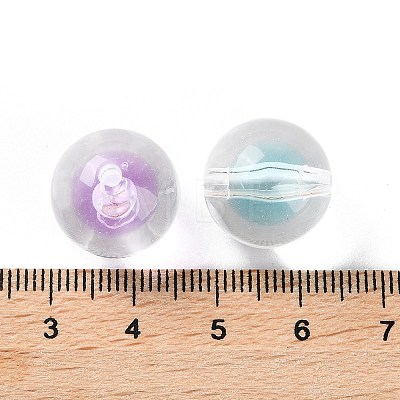 UV Plating Iridescent Transparent Acrylic Bead in Bead OACR-H112-08A-1