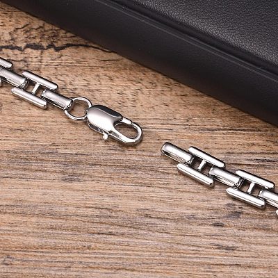 304 Stainless Steel Link Chain Bracelets for Men WGDE8BC-01-1
