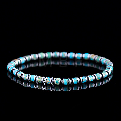 Natural & Dyed Imperial Jasper Beaded Stretch Bracelets for Men GC1206-3-1