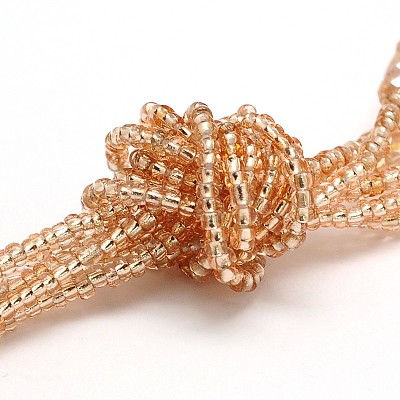 Glass Bead Lariat Necklaces NJEW-O059-04E-1