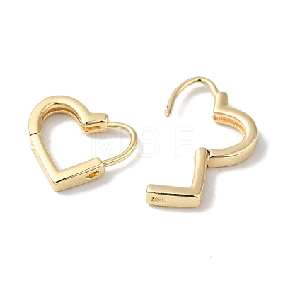 Heart Brass Hoop Earrings for Women EJEW-U008-04G-1