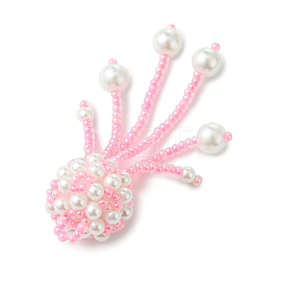 Glass Seed Beads & Glass Pearl Big Pendants PALLOY-MZ01336-02-1