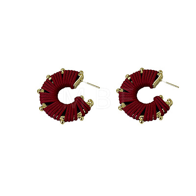 Alloy & Imitation Leather Stud Earrings WG3B4DD-03-1
